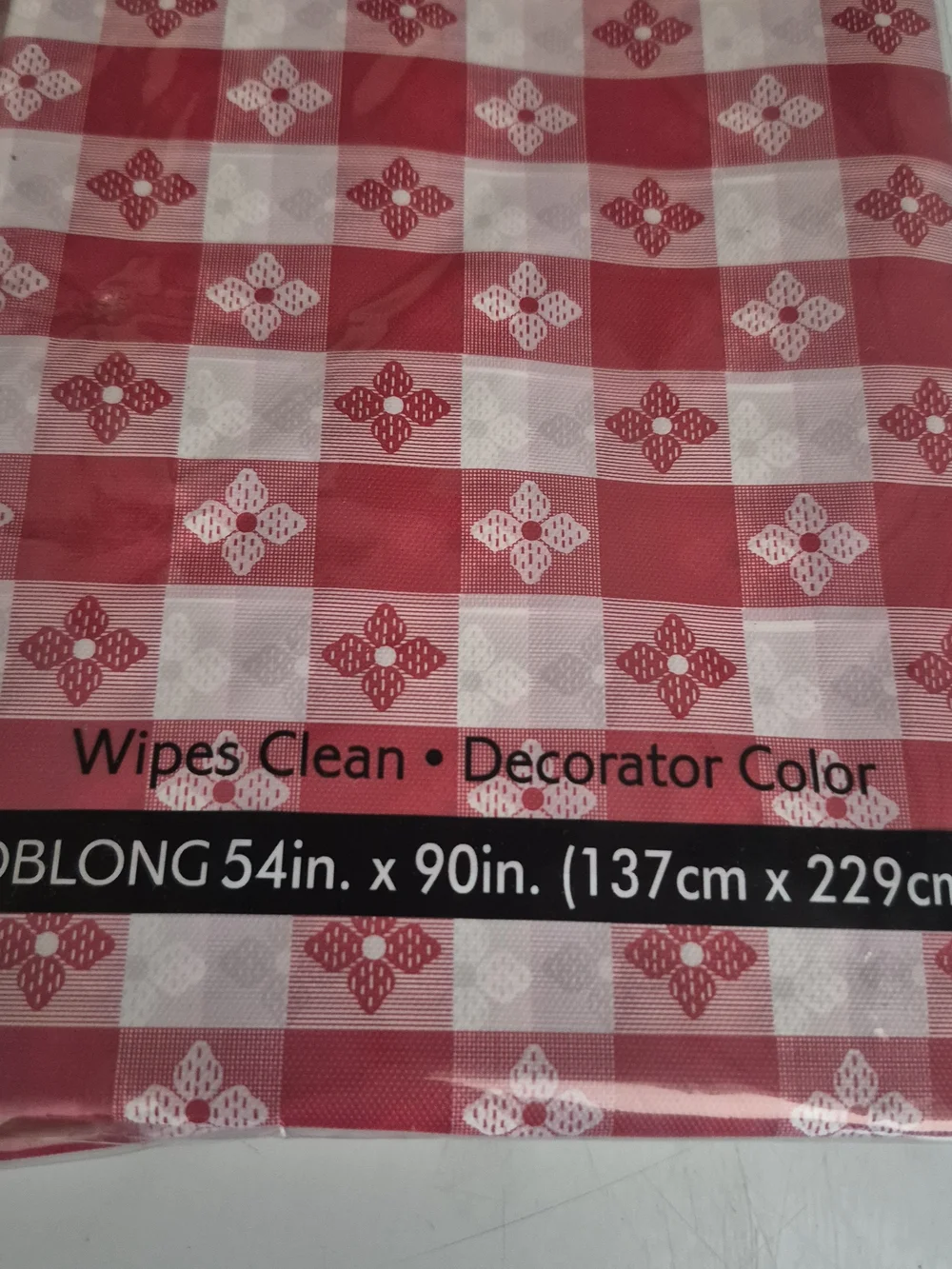 Red and White Check Disposable Tablecloth - Vinyl 3 pk bundle